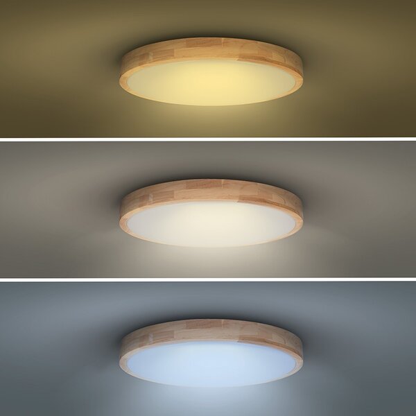 SOLIGHT LED osvětlení Solid Oak CCT, 48W, 3360lm, 39cm