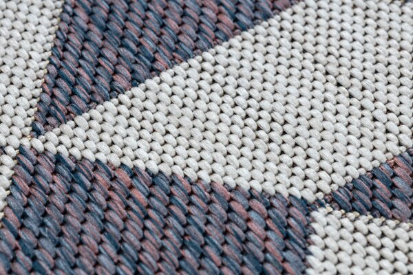 Dywany Łuszczów, Kusový koberec Sion Sisal Triangles 22373 ecru/blue-pink – na ven i na doma, 80x150, vícebarevná, chodba / předsíň