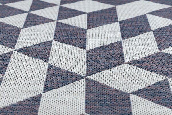 Dywany Łuszczów, Kusový koberec Sion Sisal Triangles 22373 ecru/blue-pink – na ven i na doma, 80x150, vícebarevná, chodba / předsíň