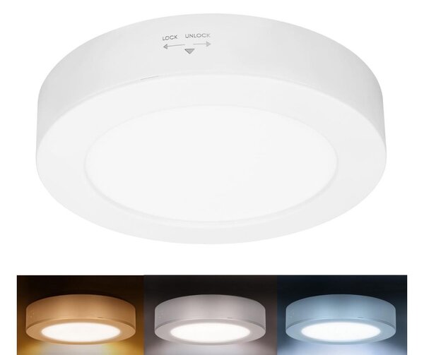 Solight WD240-W - LED Panel 2v1 LED/12W/230V 3000/4000/6000Kpr.17cm IP54 bílá