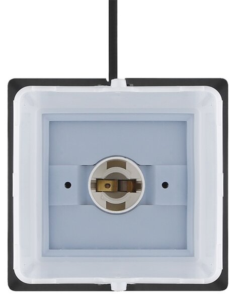 SOLIGHT Zahradní sloupek IP44 s LED osvětlením, 2 zásuvky, hranol, černý