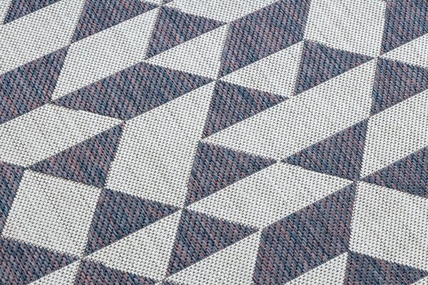 Dywany Łuszczów, Kusový koberec Sion Sisal Triangles 22373 ecru/blue-pink – na ven i na doma, 80x150, vícebarevná, chodba / předsíň
