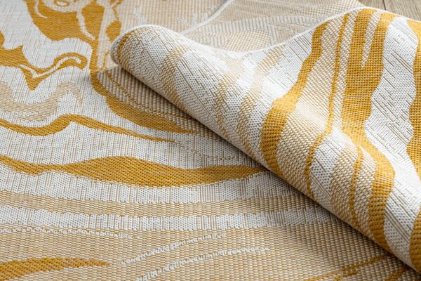 Dywany Łuszczów, Kusový koberec Sion Sisal Marble 22169 ecru/yellow – na ven i na doma, 80x150, žlutá, chodba / předsíň