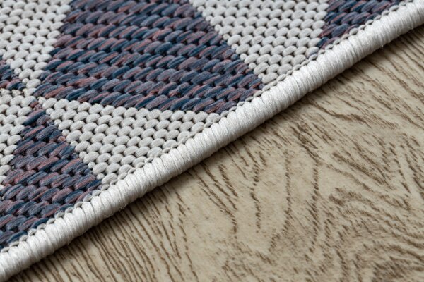 Dywany Łuszczów, Kusový koberec Sion Sisal Triangles 22373 ecru/blue-pink – na ven i na doma, 80x150, vícebarevná, chodba / předsíň