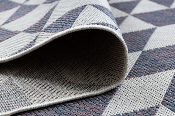 Dywany Łuszczów, Kusový koberec Sion Sisal Triangles 22373 ecru/blue-pink – na ven i na doma, 80x150, vícebarevná, chodba / předsíň
