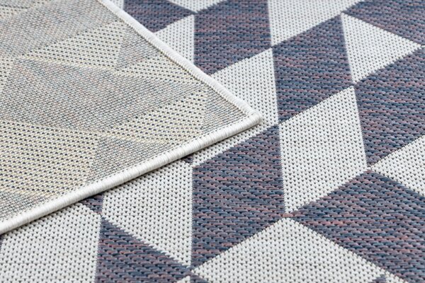 Dywany Łuszczów, Kusový koberec Sion Sisal Triangles 22373 ecru/blue-pink – na ven i na doma, 80x150, vícebarevná, chodba / předsíň