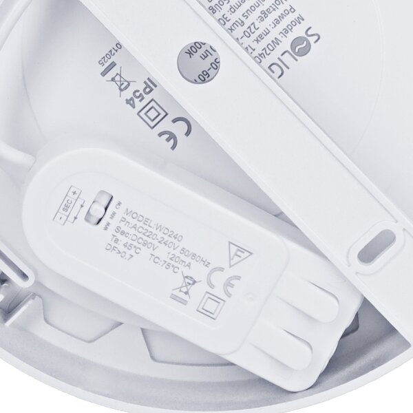 Solight WD240-S - LED Panel 2v1 LED/12W/230V 3000/4000/6000K pr.17cm IP54 stř