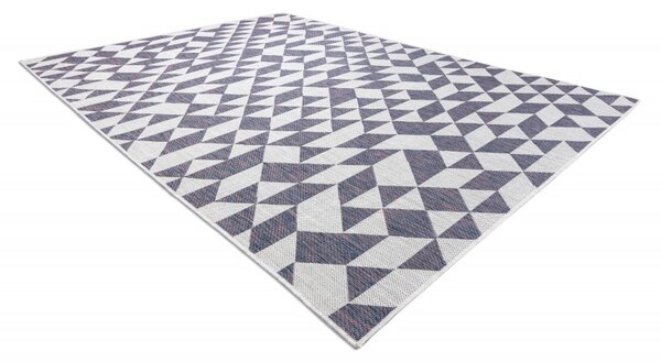 Dywany Łuszczów, Kusový koberec Sion Sisal Triangles 22373 ecru/blue-pink – na ven i na doma, 80x150, vícebarevná, chodba / předsíň