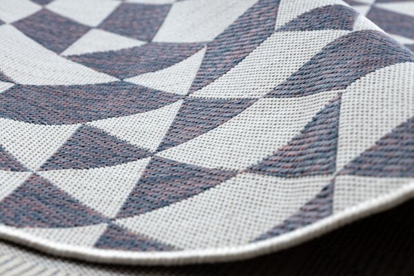Dywany Łuszczów, Kusový koberec Sion Sisal Triangles 22373 ecru/blue-pink – na ven i na doma, 80x150, vícebarevná, chodba / předsíň