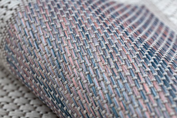 Dywany Łuszczów, Kusový koberec Sion Sisal Triangles B3006A ecru/pink – na ven i na doma, 80x150, růžová, chodba / předsíň