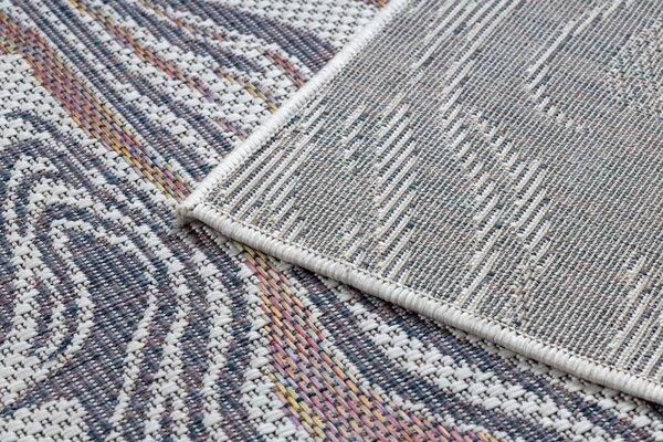 Dywany Łuszczów, Kusový koberec Sion Sisal Waves 2836 ecru/blue/pink – na ven i na doma, 80x150, vícebarevná, chodba / předsíň