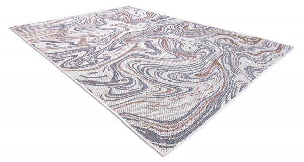 Dywany Łuszczów, Kusový koberec Sion Sisal Waves 2836 ecru/blue/pink – na ven i na doma, 80x150, vícebarevná, chodba / předsíň