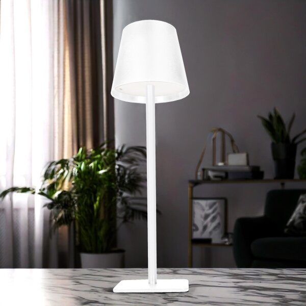 Solight WO69-W - LED Stm. nab. dot. stol. lampa LUCCA LED/3,7V 2000 mAh bílá