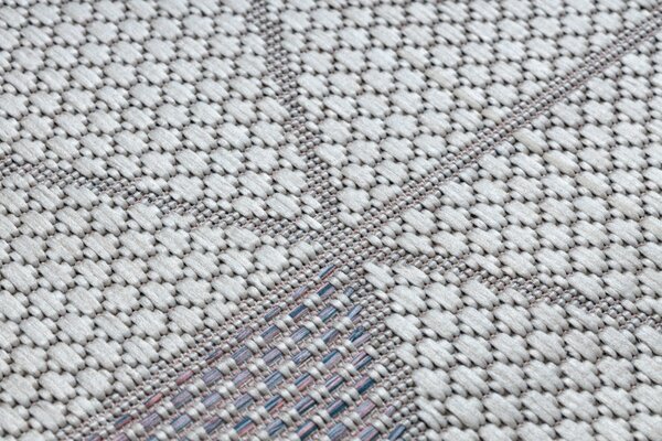 Dywany Łuszczów, Kusový koberec Sion Sisal Triangles B3006A ecru/pink – na ven i na doma, 80x150, růžová, chodba / předsíň