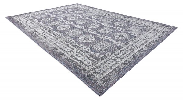 Dywany Łuszczów, Kusový koberec Sion Sisal Ornament 2832 blue/pink/ecru – na ven i na doma, 80x150, šedá, chodba / předsíň