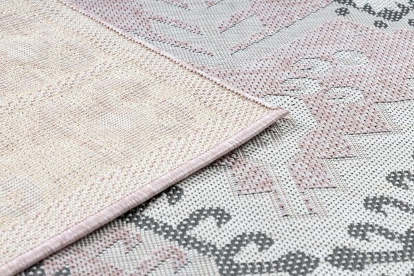 Dywany Łuszczów, Kusový koberec Sion Sisal Aztec 3007 pink/ecru – na ven i na doma, 80x150, růžová, chodba / předsíň
