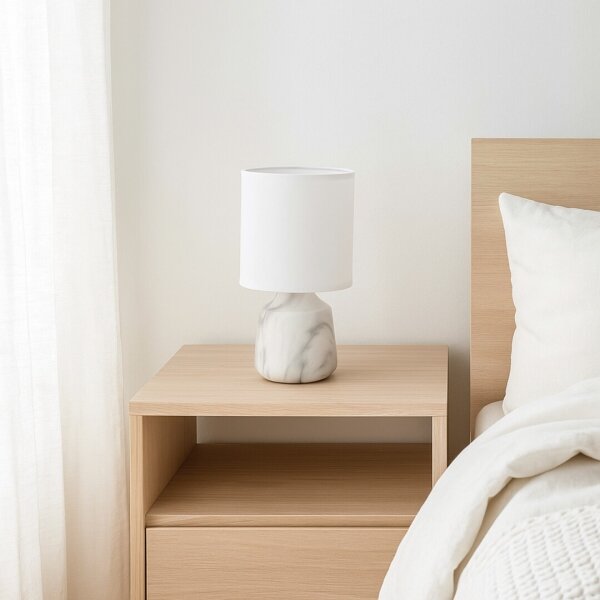 Rabalux 74067 - Stolní lampa NALISA 1xE14/40W/230V bílá/dekor mramoru