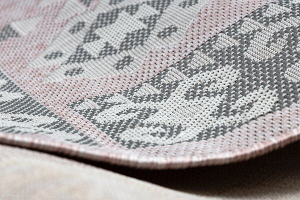 Dywany Łuszczów, Kusový koberec Sion Sisal Aztec 3007 pink/ecru – na ven i na doma, 80x150, růžová, chodba / předsíň