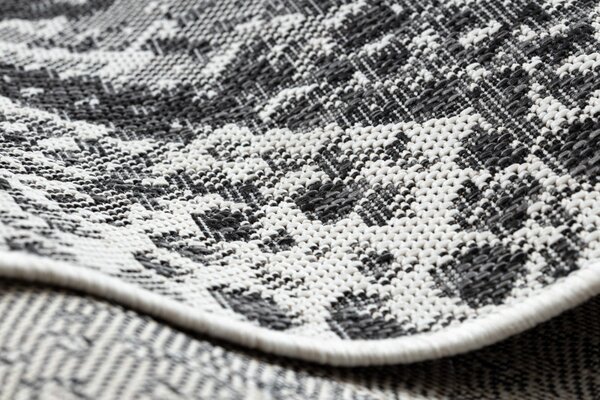 Dywany Łuszczów, Kusový koberec Sion Sisal Snake`s skin 22162 ecru/black – na ven i na doma, 80x150, šedá, chodba / předsíň