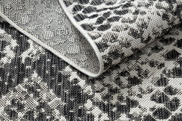 Dywany Łuszczów, Kusový koberec Sion Sisal Snake`s skin 22162 ecru/black – na ven i na doma, 80x150, šedá, chodba / předsíň