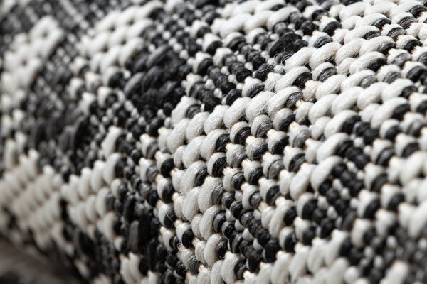 Dywany Łuszczów, Kusový koberec Sion Sisal Snake`s skin 22162 ecru/black – na ven i na doma, 80x150, šedá, chodba / předsíň
