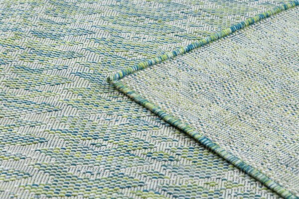 Dywany Łuszczów, Kusový koberec Sion Sisal Aztec 22184 green/blue/ecru – na ven i na doma, 80x150, zelená, chodba / předsíň
