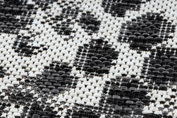 Dywany Łuszczów, Kusový koberec Sion Sisal Snake`s skin 22162 ecru/black – na ven i na doma, 80x150, šedá, chodba / předsíň