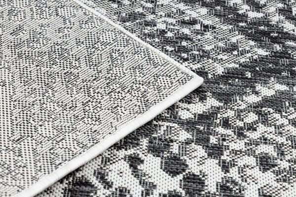 Dywany Łuszczów, Kusový koberec Sion Sisal Snake`s skin 22162 ecru/black – na ven i na doma, 80x150, šedá, chodba / předsíň