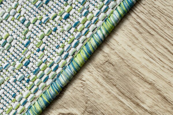 Dywany Łuszczów, Kusový koberec Sion Sisal Aztec 22184 green/blue/ecru – na ven i na doma, 80x150, zelená, chodba / předsíň