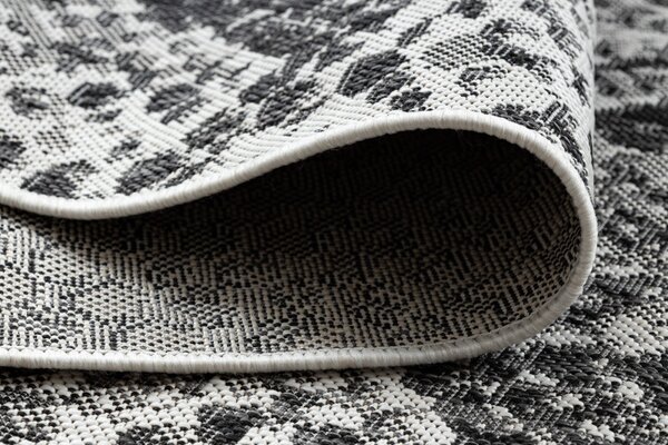 Dywany Łuszczów, Kusový koberec Sion Sisal Snake`s skin 22162 ecru/black – na ven i na doma, 80x150, šedá, chodba / předsíň