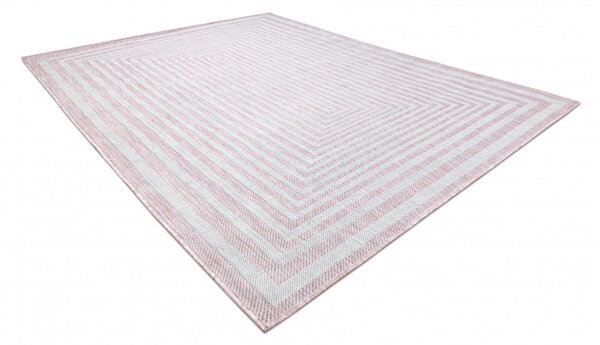 Dywany Łuszczów, Kusový koberec Sion Sisal Labirinth 22376 pink/ecru – na ven i na doma, 120x170, růžová, chodba / předsíň