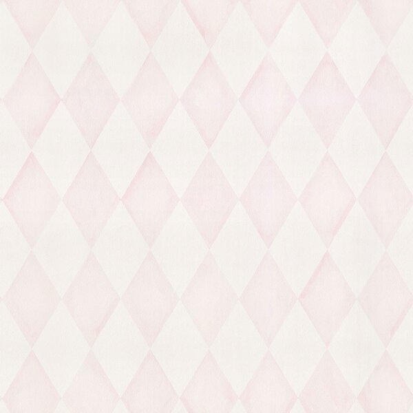 Bílo-růžová dětská vliesová tapeta na zeď, harlekýn 220760 rozměry 0,53 x 10 m