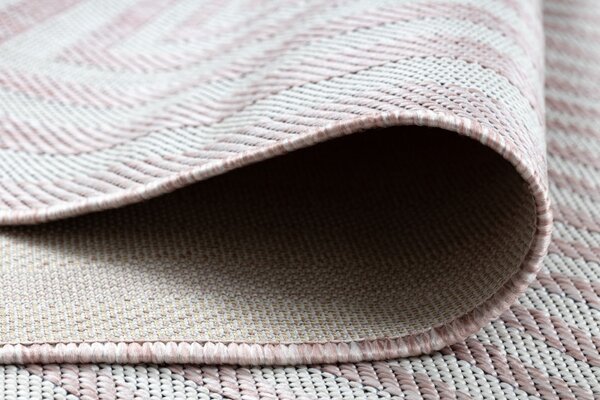 Dywany Łuszczów, Kusový koberec Sion Sisal Labirinth 22376 pink/ecru – na ven i na doma, 120x170, růžová, chodba / předsíň