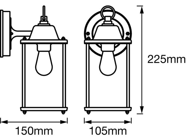 Ledvance - Nástěnné svítidlo ENDURA 1xE27/60W/230V IP23
