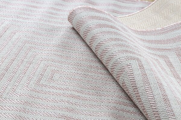 Dywany Łuszczów, Kusový koberec Sion Sisal Labirinth 22376 pink/ecru – na ven i na doma, 120x170, růžová, chodba / předsíň