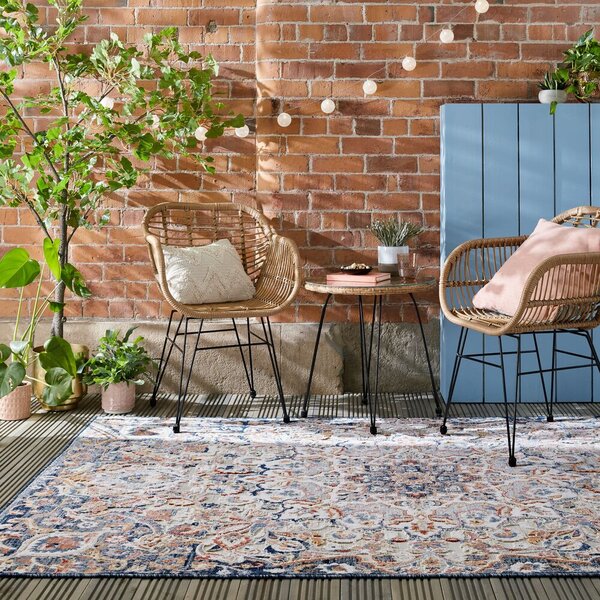 Flair Rugs, Kusový koberec Plaza Mabel Navy – na ven i na doma, 200x290, modrá, exteriér
