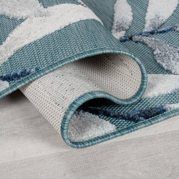 Flair Rugs, Kusový koberec Plaza Willow Blue – na ven i na doma, 120x170, modrá, exteriér