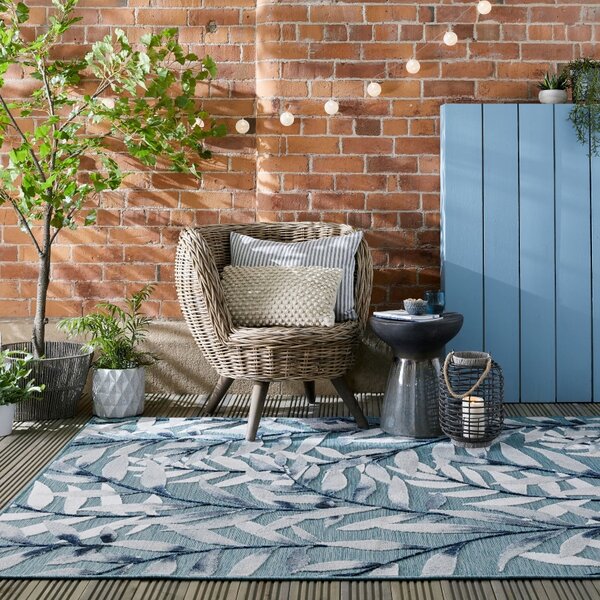 Flair Rugs, Kusový koberec Plaza Willow Blue – na ven i na doma, 120x170, modrá, exteriér