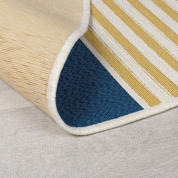 Flair Rugs, Kusový koberec Dauntless Geo Fusion Ochre – na ven i na doma, 160x160 (průměr) kruh, vícebarevná, chodba / předsíň