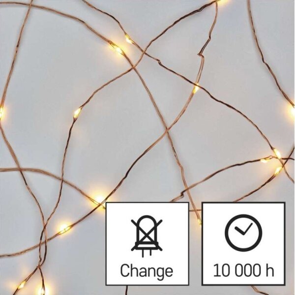 LED venkovní řetěz 40xLED/9m IP44 teplá bílá