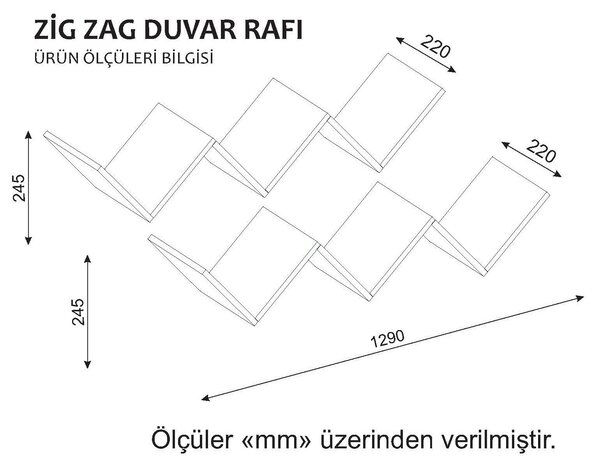 ASIR Nástěnná police ZIG ZAG bílá