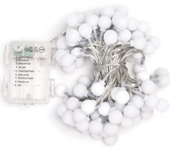 Aigostar - LED Venkovní řetěz 100xLED/3xAA/8 funkcí 10,3 m IP44 teplá bílá
