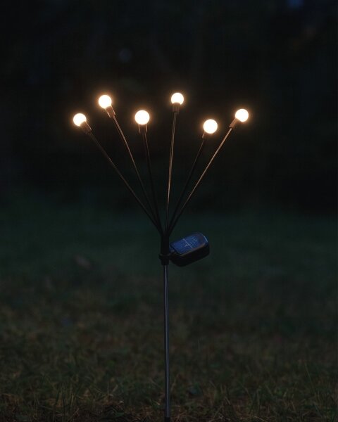 LED Solární svítidlo 6xLED/1,2V 300 mAh IP44 černá
