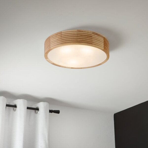 Koupelnové stropní svítidlo LINARO 3xE27/15W/230V IP54 dub pr. 37 cm