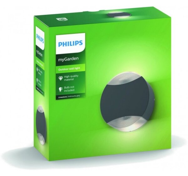 Philips 17338/93/PN - Venkovní nástěnné svítidlo MYGARDEN LIMESTONE 2xGU10/5W IP44