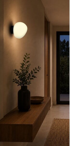 BRILAGI - Nástěnné svítidlo PEBBLES 1xE27/40W/230V pr. 20 cm černá