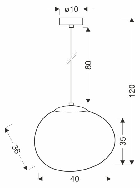 BRILAGI - Lustr na lanku PEBBLES 1xE27/40W/230V pr. 40 cm černá