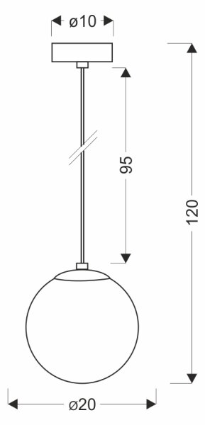 BRILAGI - Lustr na lanku POLOS 1xE27/40W/230V pr. 20 cm černá
