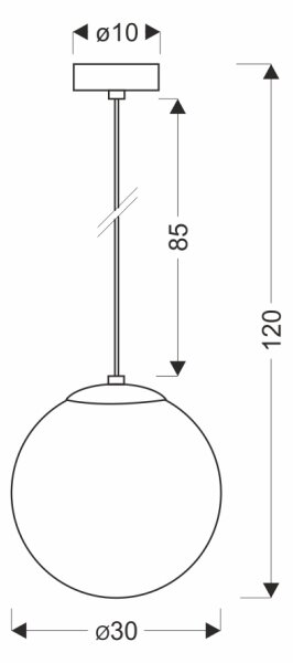 BRILAGI - Lustr na lanku POLOS 1xE27/40W/230V pr. 30 cm černá