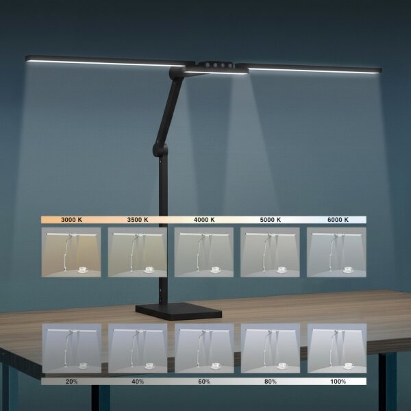 Brilagi-LED Stmívatelná dotyková stolní lampa VARIO LED/24W/230V 3000-6500K čer